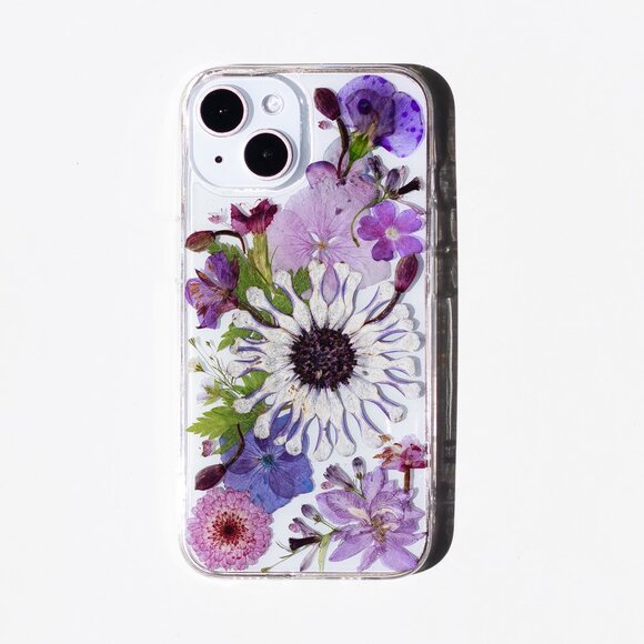 white pressd Flower iphone 15 pro max 14 13 phone case cover pixel 9 9 pro xl 8 - Picture 2 of 6